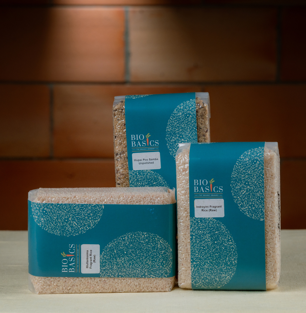 Sticky Rice/South-east Asian Cuisine (Mullan Kaima-1kg, Indrayani-1kg, Illupaipoo Samba Unpolished-1kg)