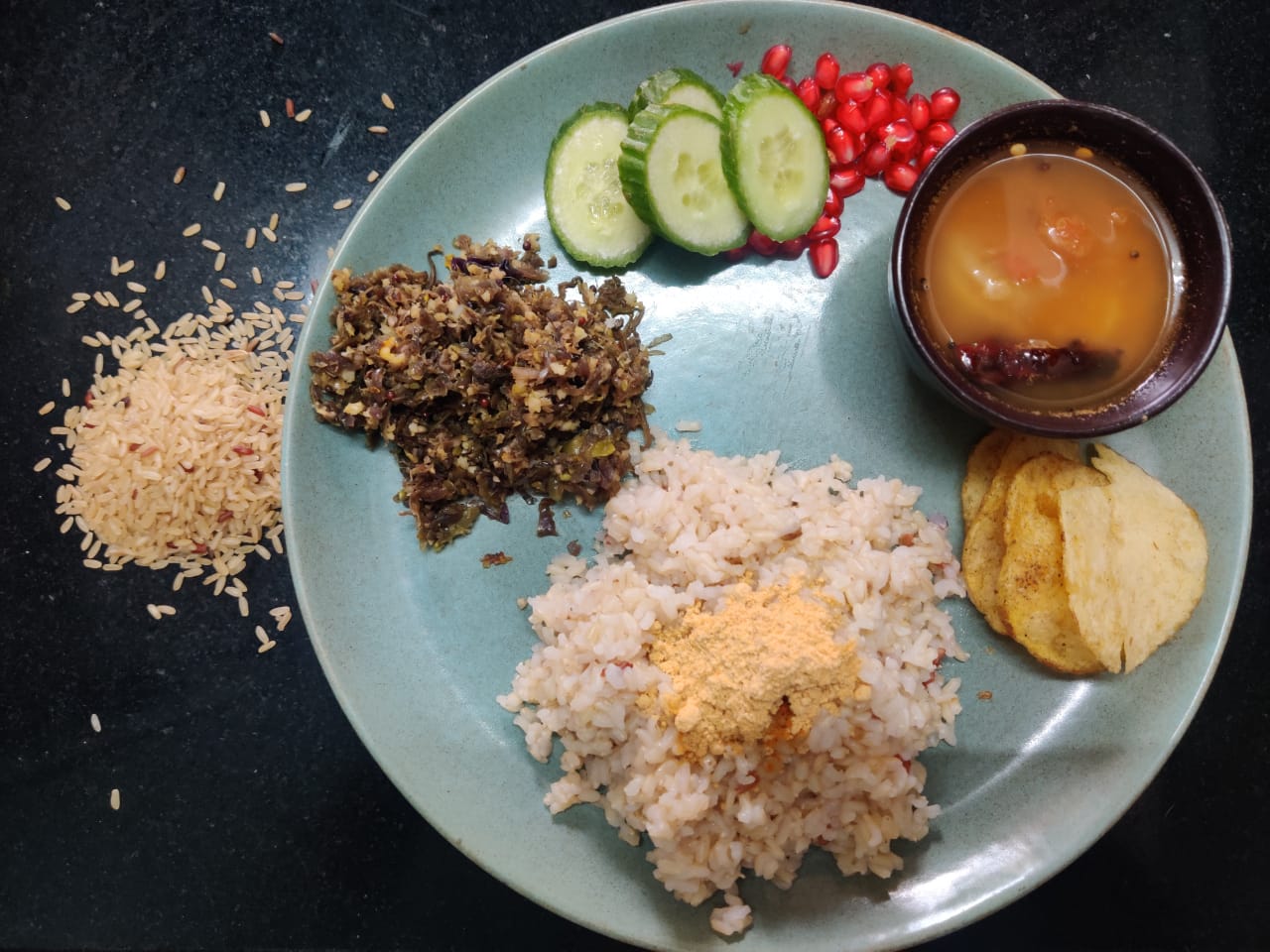 The brown rice that is golden! Thuyamalli unpolished rice or kai kuthal/hand pound rice