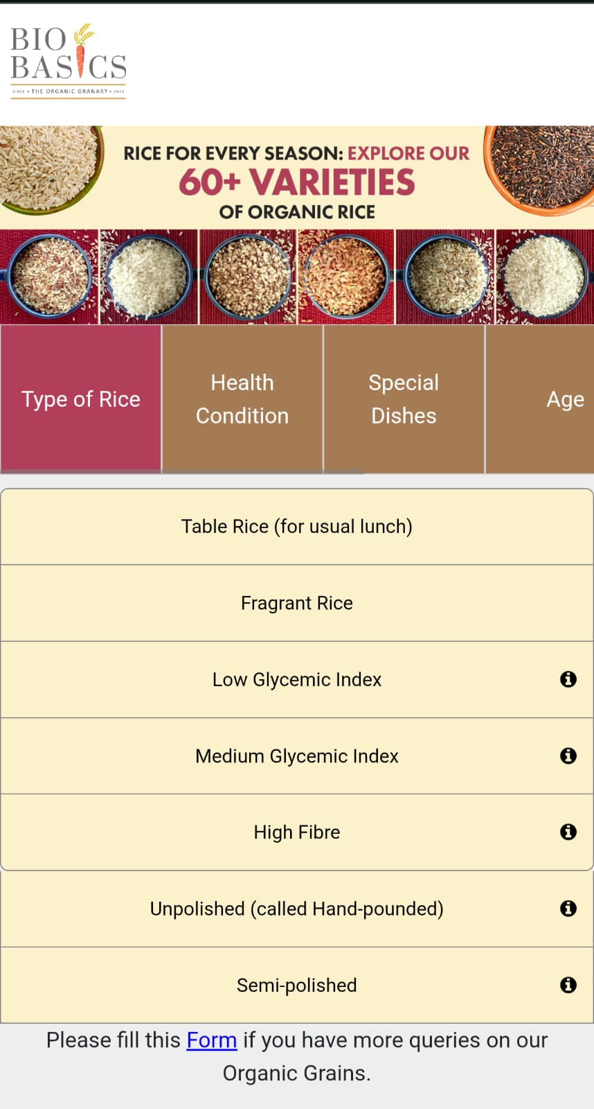 Arisi - the Rice Selector