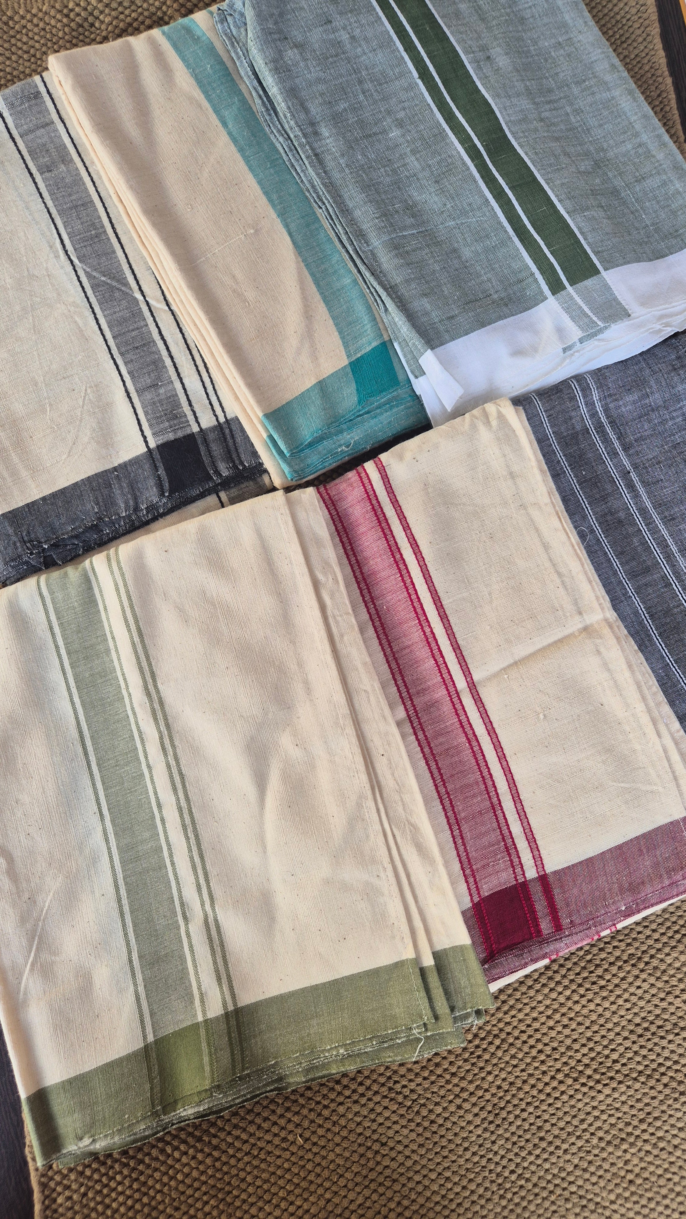 Cotton Heritage - Veshti/dhothi/mundu (Karunganni- Handwoven)