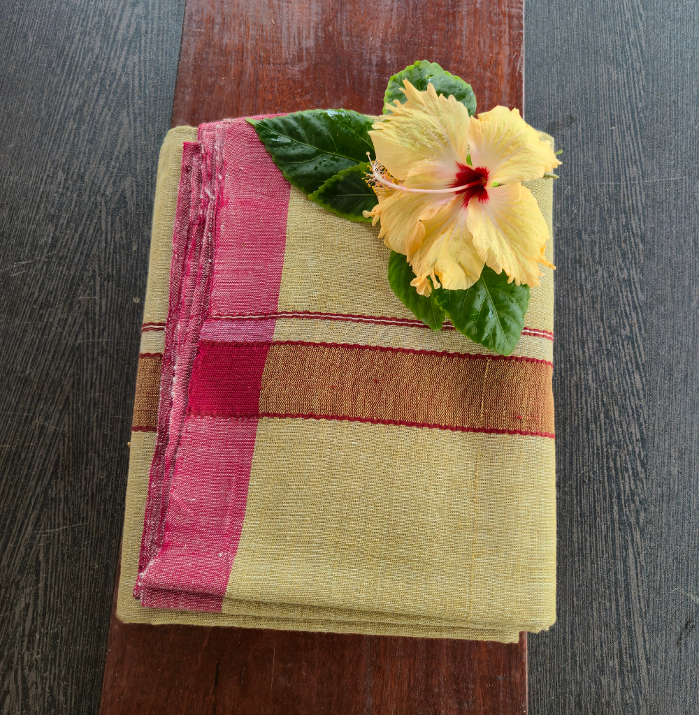 Cotton Heritage - Veshti/dhothi/mundu (Karunganni- Handwoven)