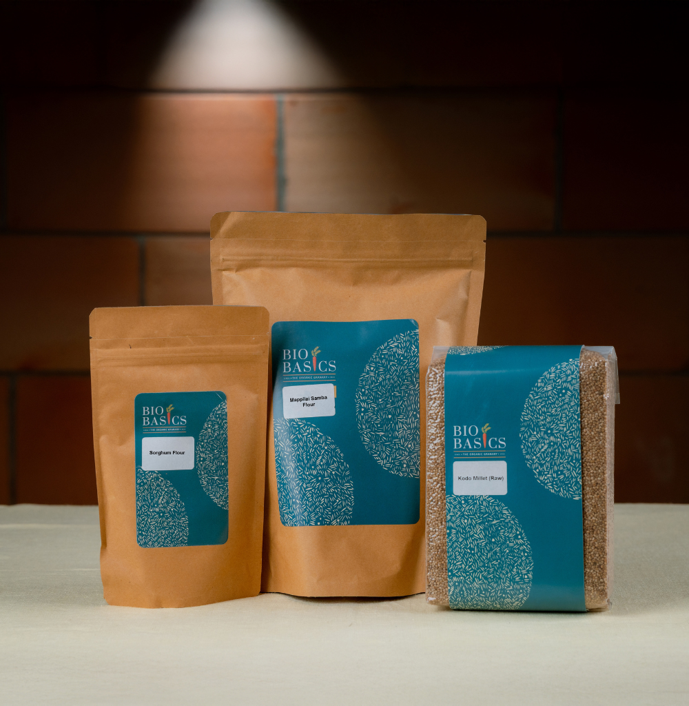 Gluten-free (Kodo Millet-1kg, Sorghum Flour-1kg, Mappilai Samba Flour-1kg)
